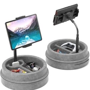 Tablet Pillow Stand for Lap, Multi-Angle iPad Stand with Storage Tray - 360° ...